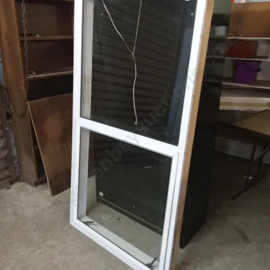 SINGLE GLAZED 2 PANE ALUMINIUM WINDOW APPROX 960MM WIDE X 1775MM HIGH EXTERNALLY