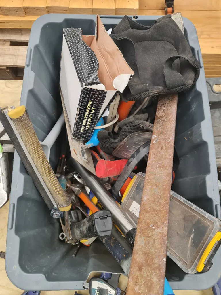 Plastic Bin of Tools Image 1++
