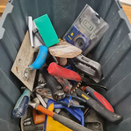 Plastic Bin of Tools