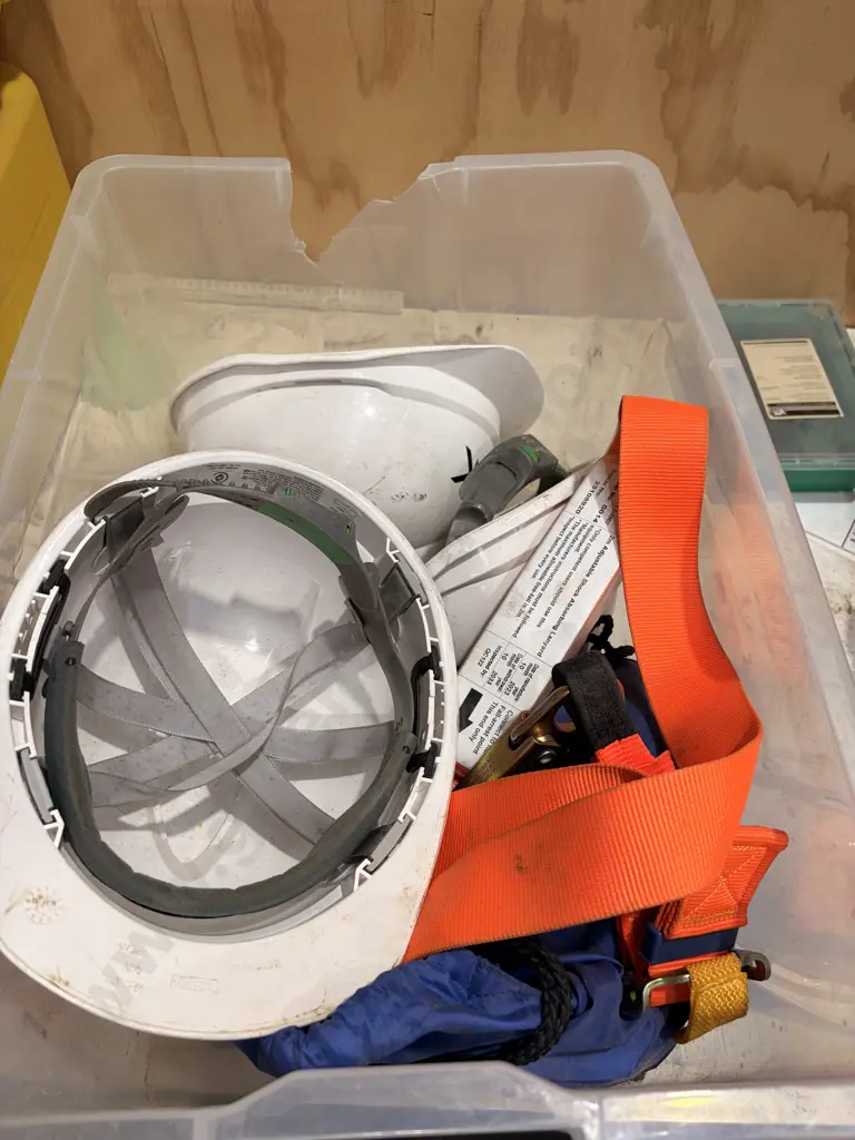 Plastic Bin of Health and Safety Equipment Image 1++