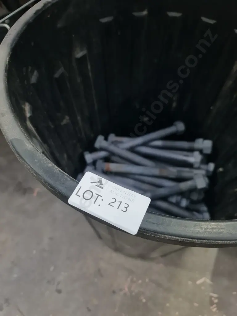 Black Rubbish Bin with Hex Head Bolts Image 1++