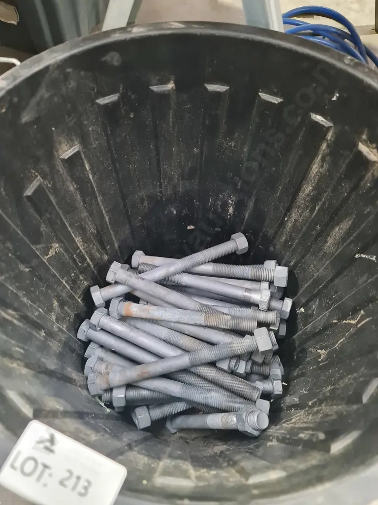 Black Rubbish Bin with Hex Head Bolts Image 1++