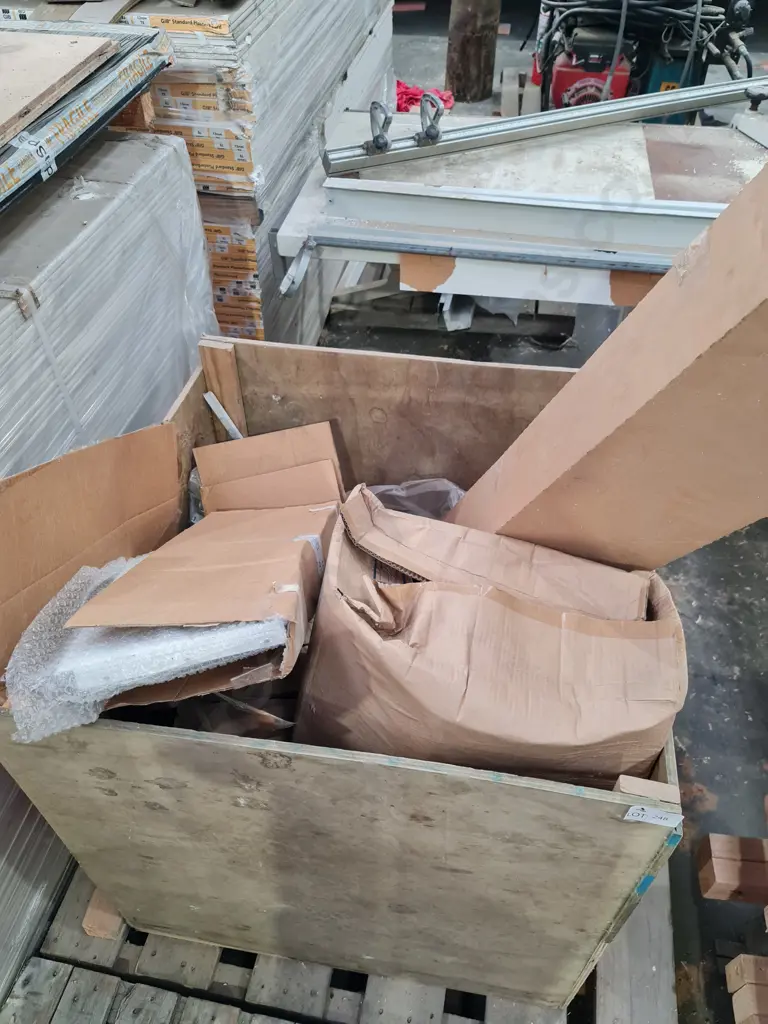 Wooden Bin of Assorted House Finishing Gear Image 1++