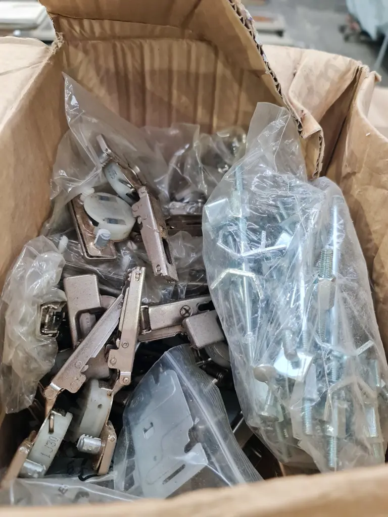 Wooden Bin of Assorted House Finishing Gear Image 1++