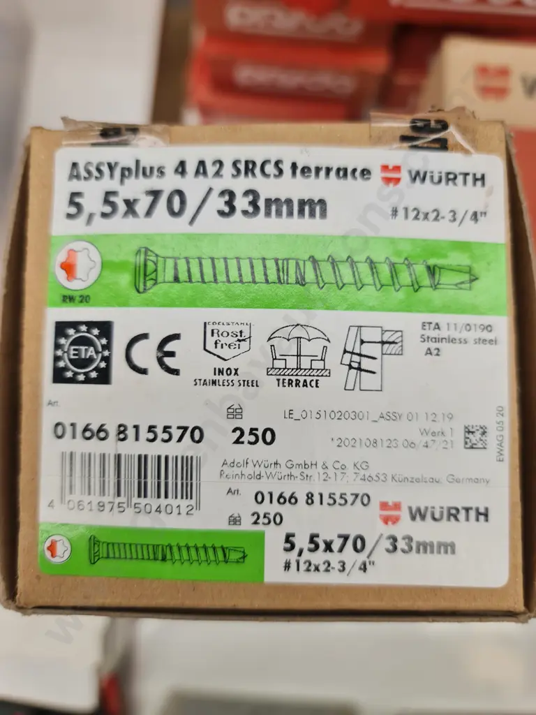 Wurth Stainless Steel Screws Image 1++