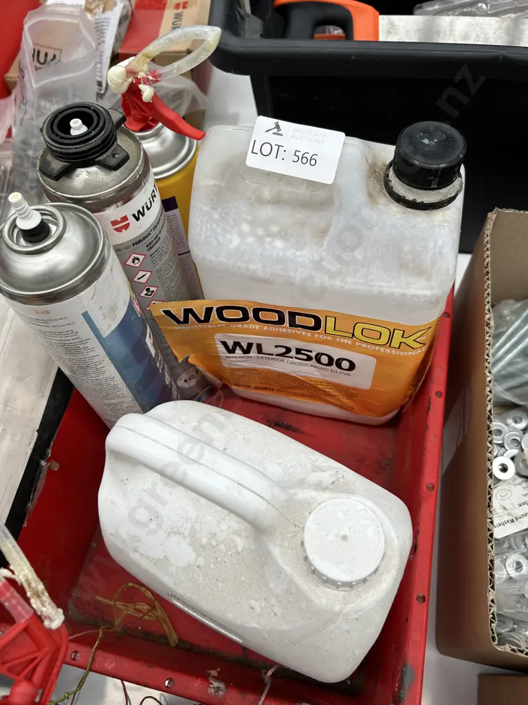 Bin of assorted Sprays and Lubricants Image 1++