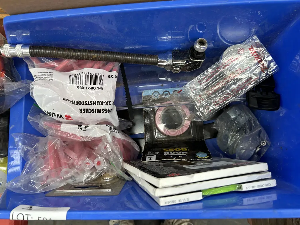 Blue bin of Assorted Image 1++