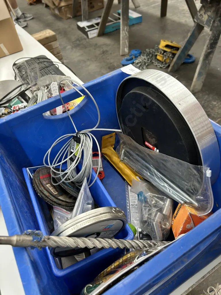 Blue bin of Assorted Image 1++