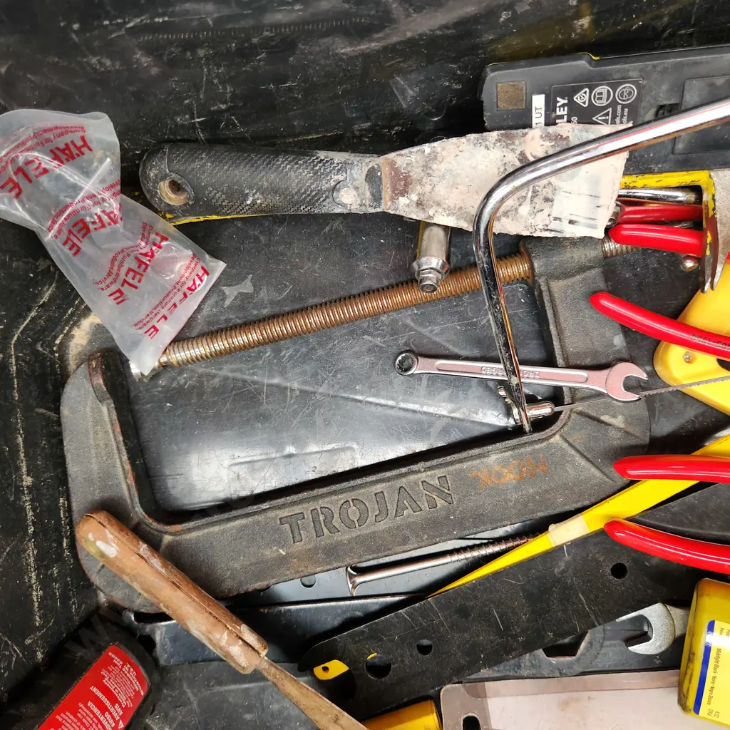 Black Bin of Assorted Tools Image 1++