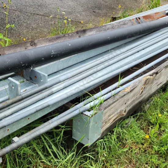 Pallet lot of assorted Threaded rod, box section and posts