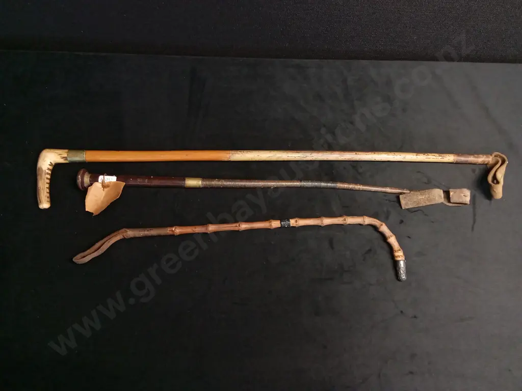 SET OF 3 VINTAGE HORSE WHIPS Image 1++