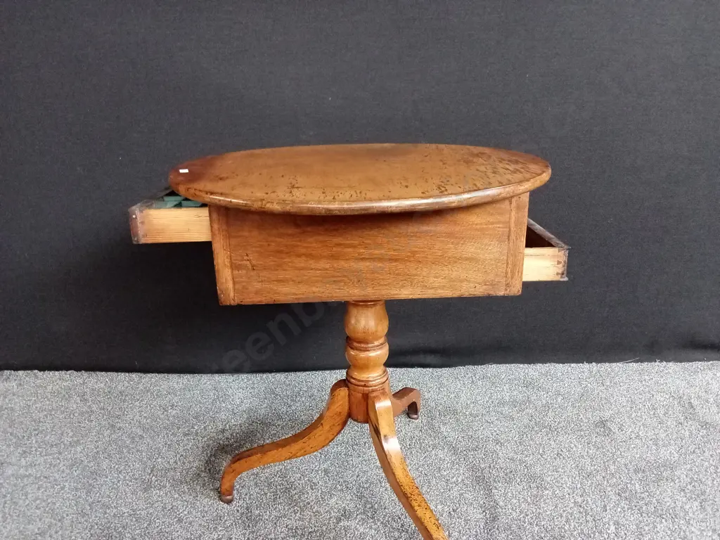 ANTIQUE GEORGIAN STYLE DRUM TABLE WITH TRIPOD BASE ANSD 2 DRAWER ONE EACH SIDE Image 1++