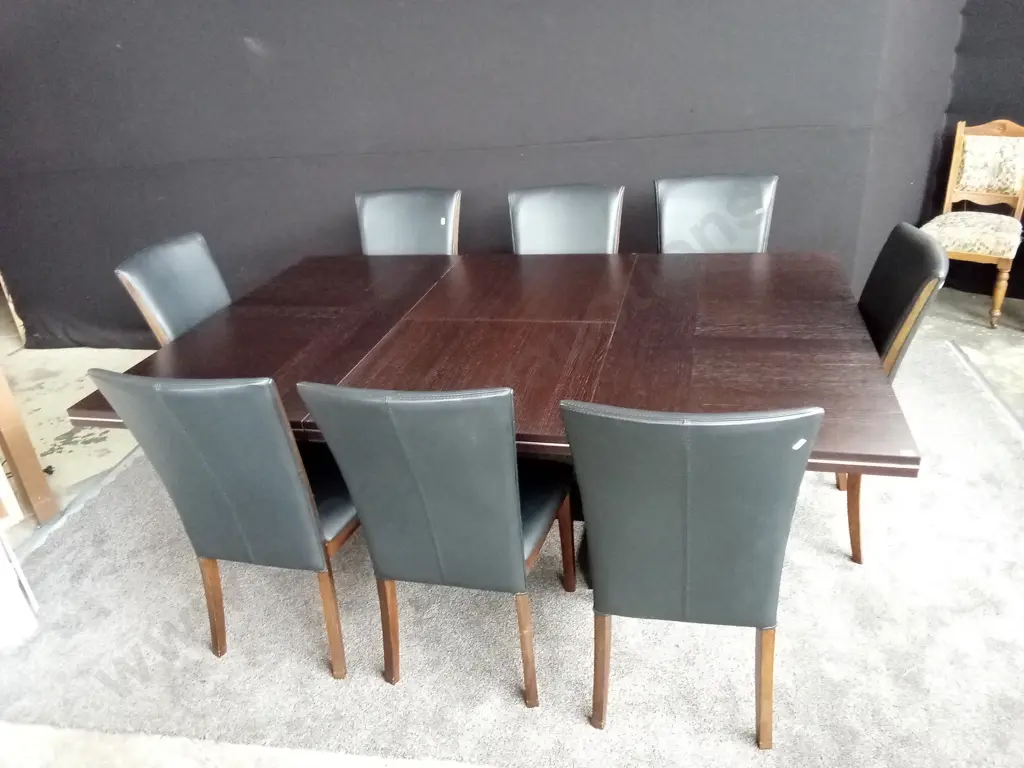 EXTENDABLE 8 SEATER TABLE WITH CHAIRS 1.50m X 1.50m extendable to 2.25m X 1.50m Image 1++
