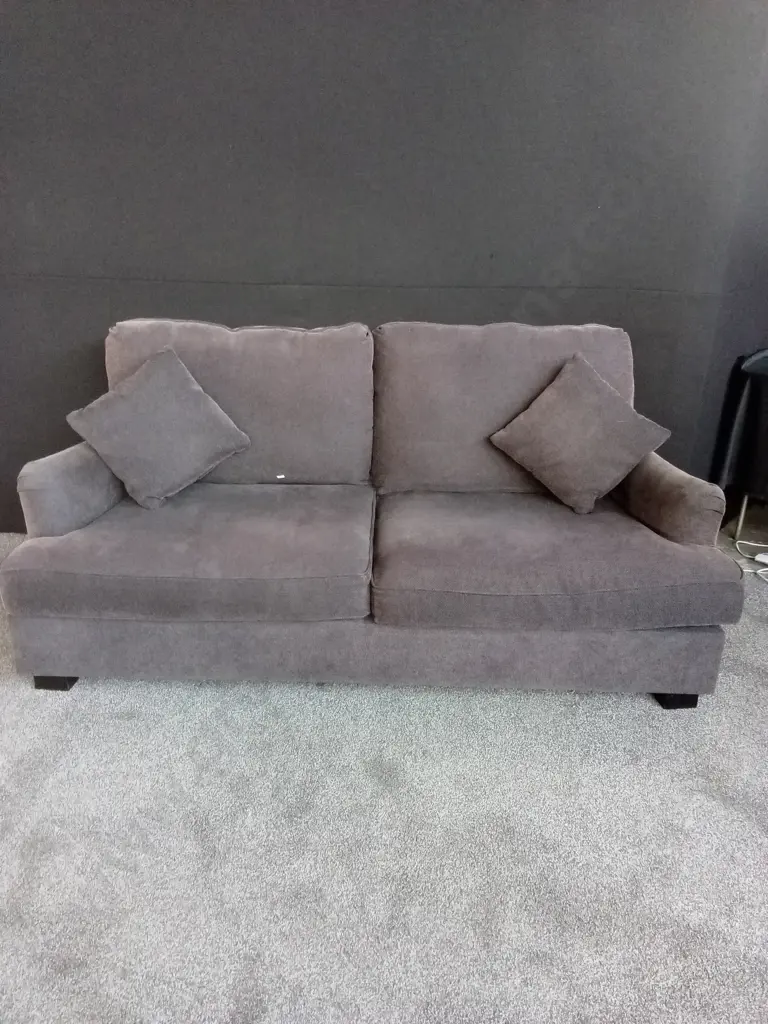 COUCH - 2 SEATER + 3 SEATER DARK GREY GOOD CONDITION Image 1++