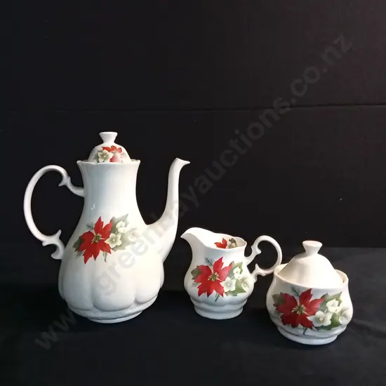 3 PIECE FLORAL TEA SET