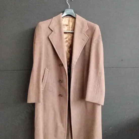 T.EATON C OF MONTREAL WOOL BLEND BROWN TRENCH COAT