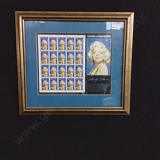 MARILYN MONROE POSTAGE STAMPS FRAMED