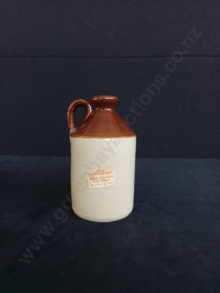 VINTAGE STONEWARE CIDAR FLAGGON Image 1++