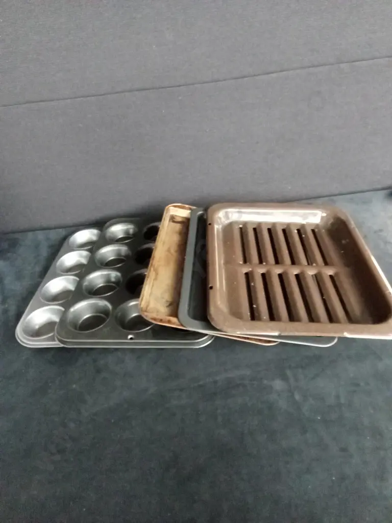 BOX OF ASSORTED OVEN TRAYS Image 1++