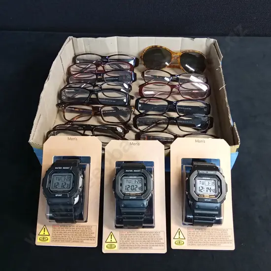 ASSORTED GLASSES AND WATCHES
