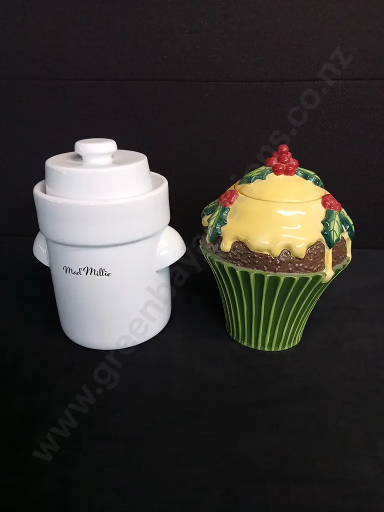 CERAMIC COOKIE JARS X 2 Image 1++