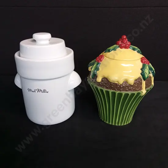 CERAMIC COOKIE JARS X 2