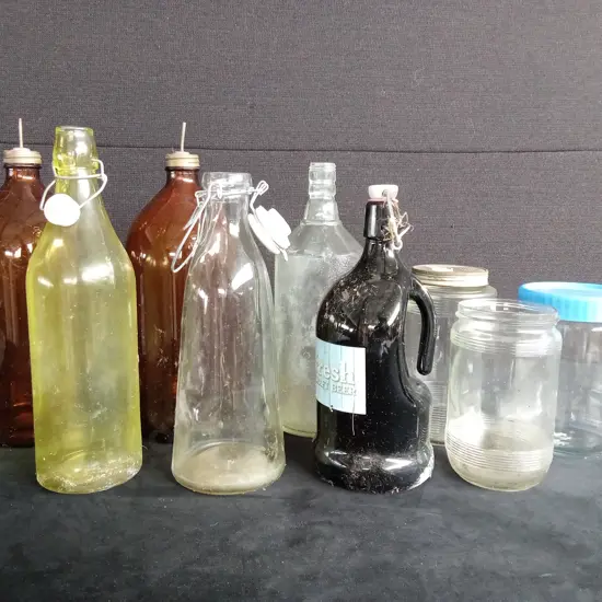 GLASS BOTTLES AND JARS
