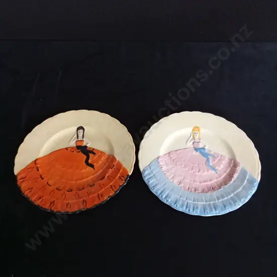 HAND-PAINTED PARROTT & COMPANY CAKE PLATES X 2