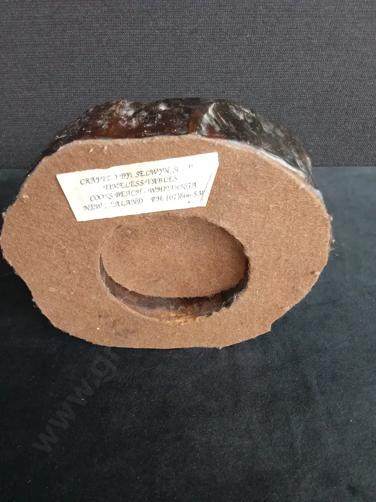 NZ SWAMP KAURI CLOCK MADE BY SELWYN SCOTT WHITIANGA Image 1++