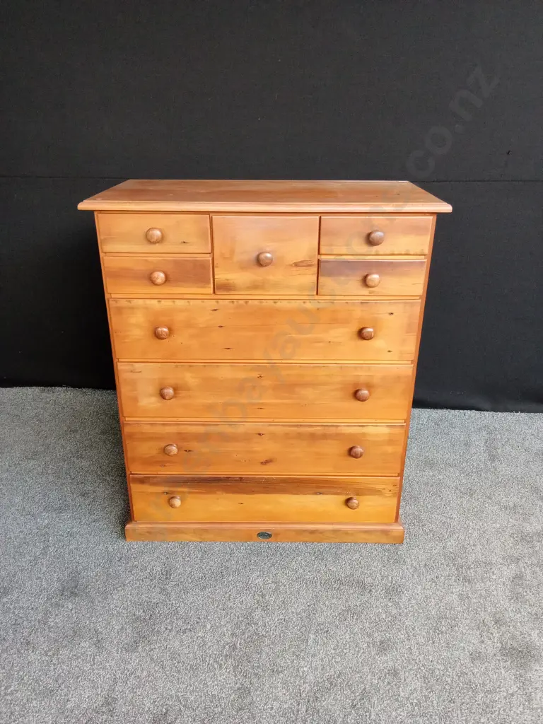 WOODEN CHEST OF 9 DRAWERS L .955M  H 1.12M D .49M Image 1++