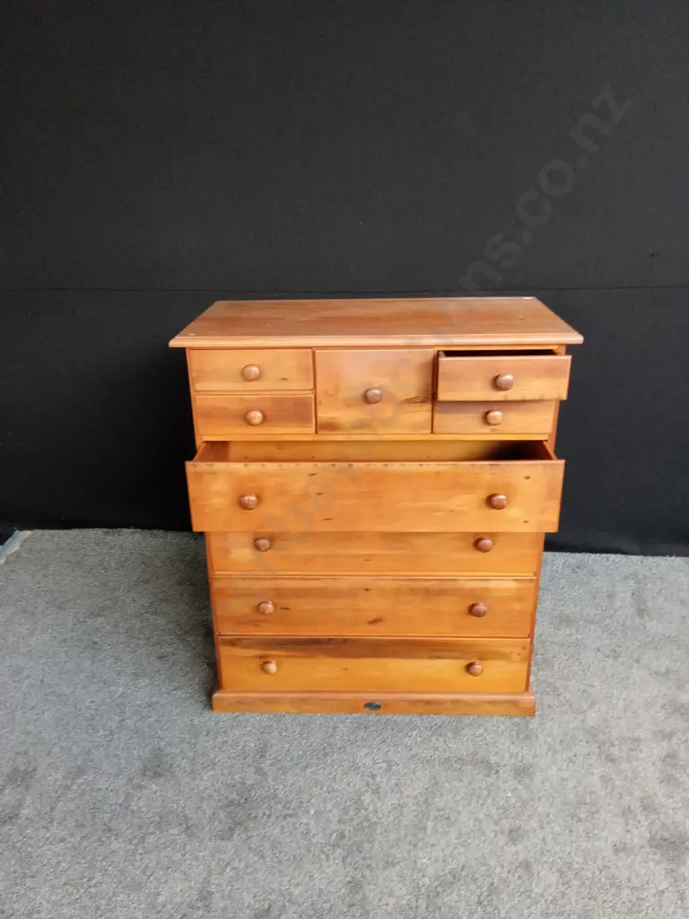 WOODEN CHEST OF 9 DRAWERS L .955M  H 1.12M D .49M Image 1++