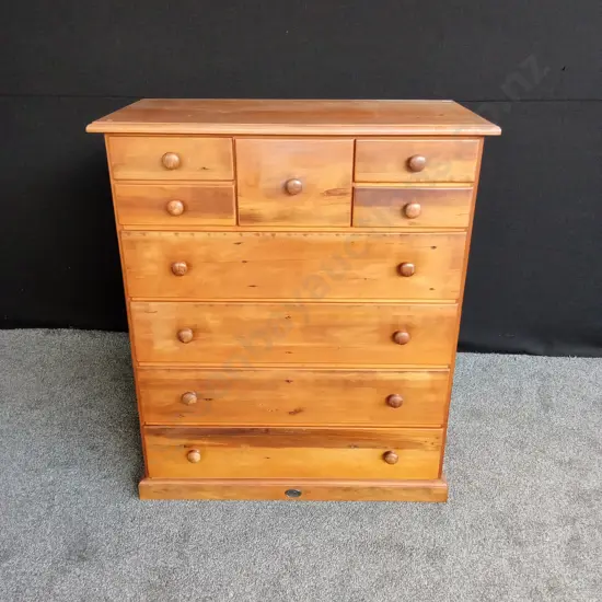 WOODEN CHEST OF 9 DRAWERS L .955M  H 1.12M D .49M