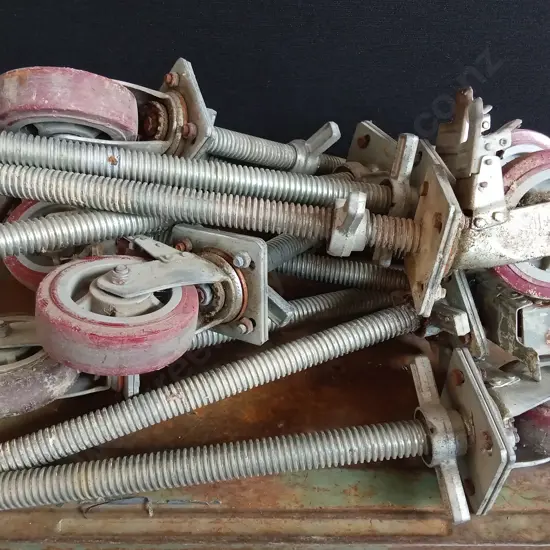 11x ALUMINIUM WHEELS, HEIGHT ADJUSTABLE, FOR MOBILE SCAFFOLD