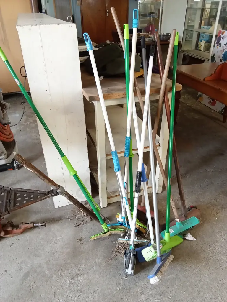 COLLECTION OF BROOMS AND MOPS Image 1++