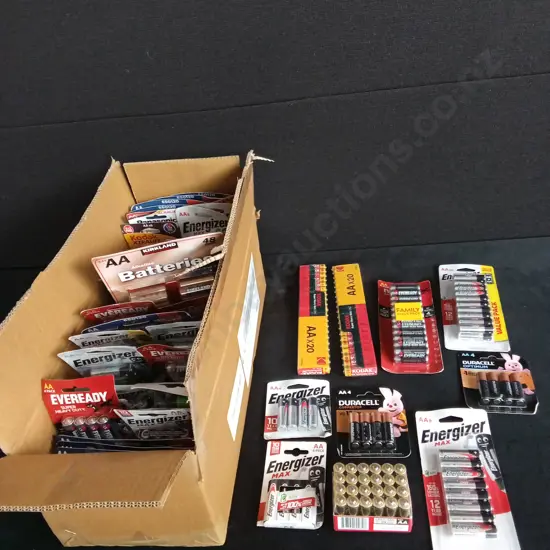 LARGE BOX OF ASSORTED AA BATTERIES