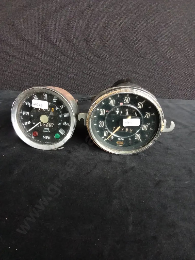 VINTAGE CAR ODOMETER X 2 Image 1++