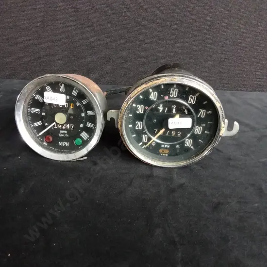 VINTAGE CAR ODOMETER X 2