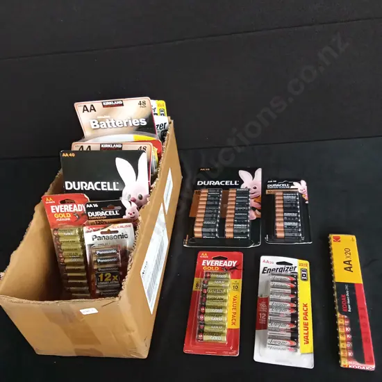 LARGE BOX OF ASSORTED AA BATTERIES