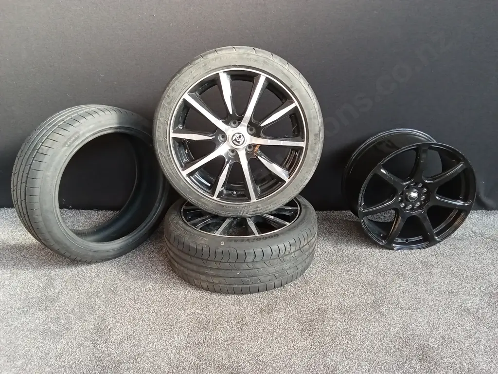 2x 18 INCH ALLOY WHEELS WITH TYRES 5x100 ET53 ON GOODYEAR TYRES PLUS EXTRA TYRE AND ALLOY WHEEL Image 1++