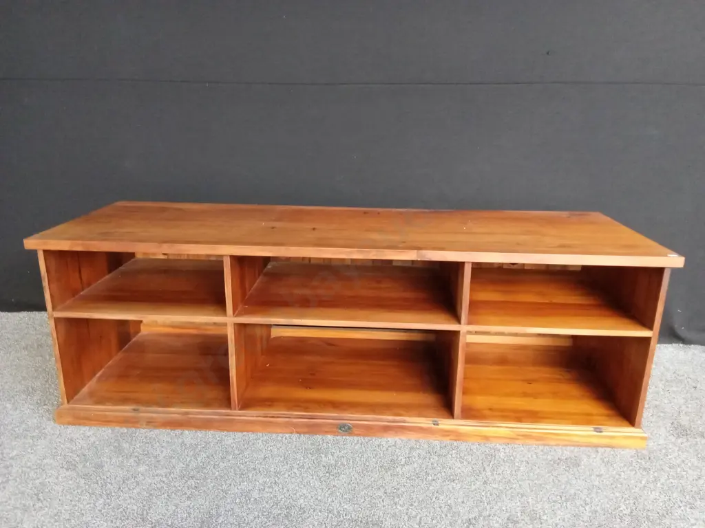 WOODEN ENTERTAINMENT UNIT L 185CM  H 61CM  D 65CM Image 1++