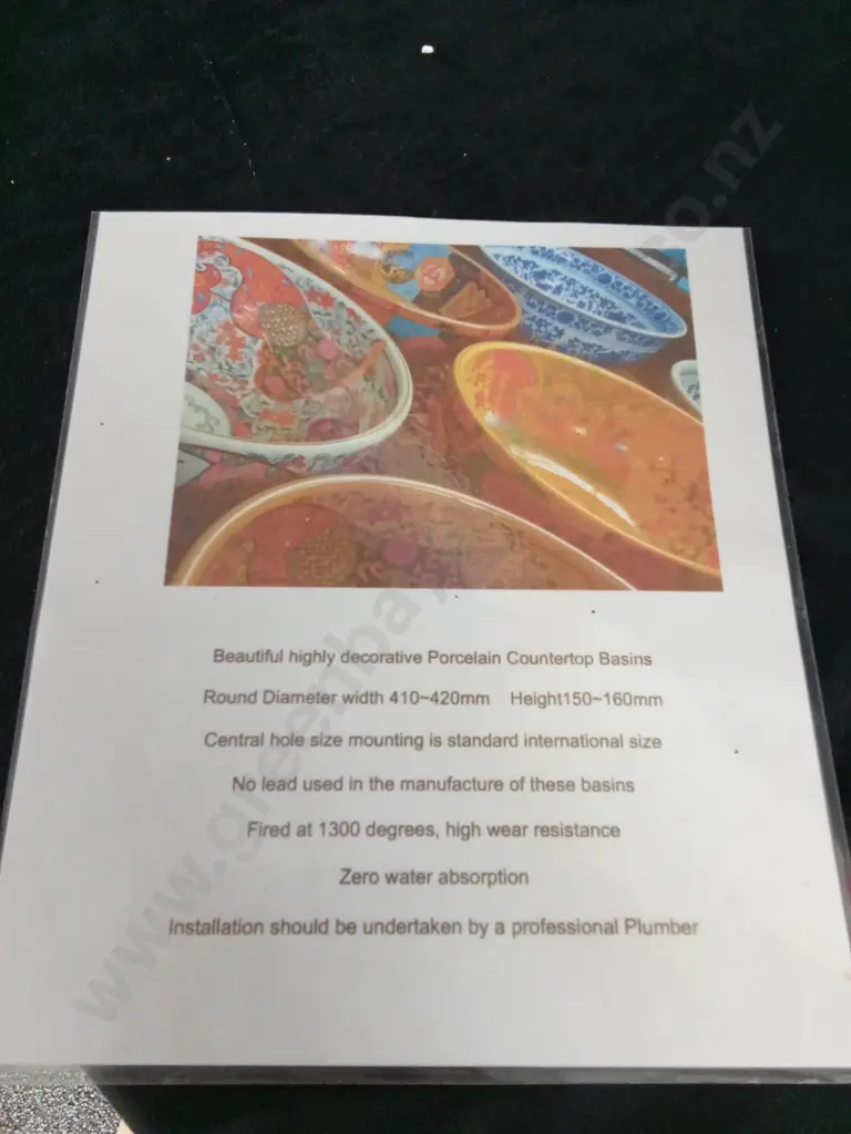 DECORATIVE PORCELAIN COUNTERTOP BASIN ROUND DIAMETER WIDTH 410-420MM HEIGHT 150~160MM Image 1++