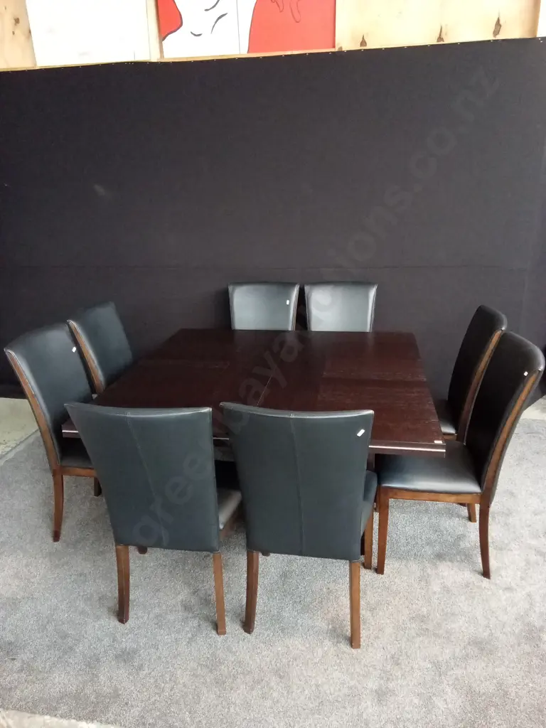 EXTENDABLE 8 SEATER TABLE WITH CHAIRS 1.50m X 1.50m extendable to 2.25m X 1.50m Image 1++