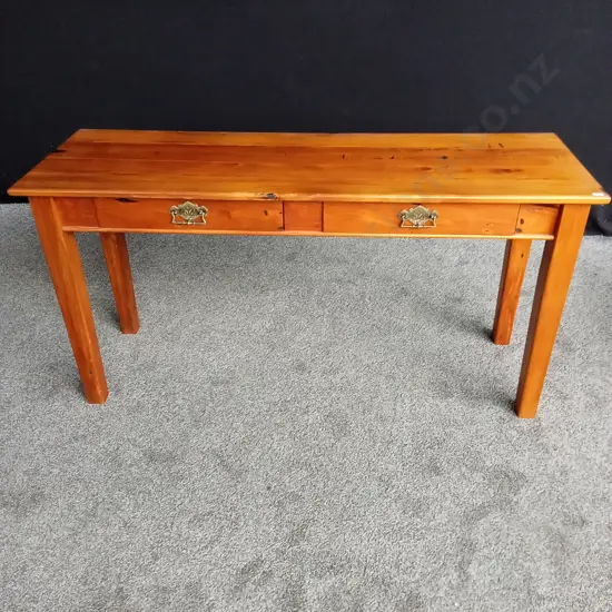 WOODEN DESK WITH 2 DRAWERS L 1.5M D .5M H .76M