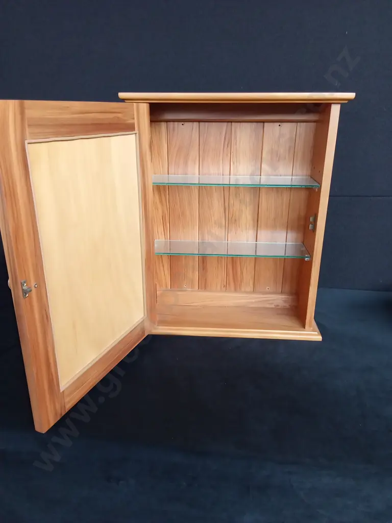 WOODEN WALL MOUNTED MIRRIR CABINET H 60 CM X D 17CM  X  L 50CM Image 1++