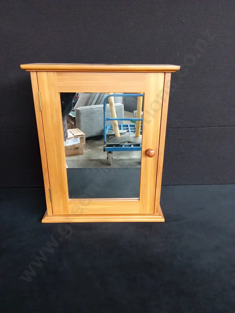 WOODEN WALL MOUNTED MIRRIR CABINET H 60 CM X D 17CM  X  L 50CM Image 1++