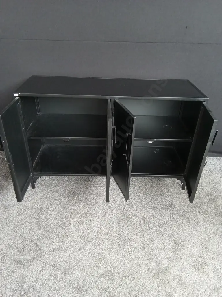 RANKIN B LACK METAL SIDEBOARD  L 128CM X D 45 CM X H 80 CM Image 1++