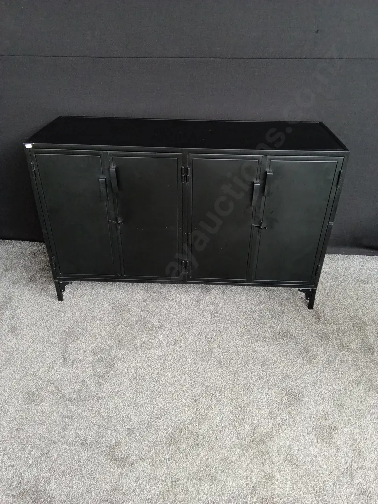 RANKIN B LACK METAL SIDEBOARD  L 128CM X D 45 CM X H 80 CM Image 1++