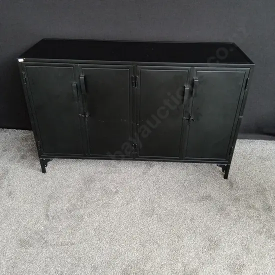 RANKIN B LACK METAL SIDEBOARD  L 128CM X D 45 CM X H 80 CM