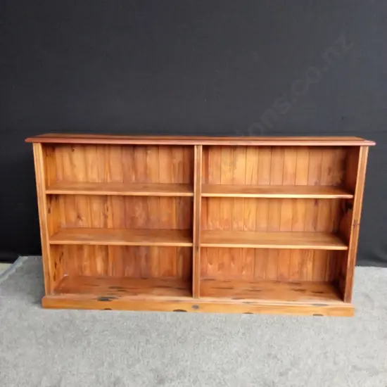 WOODEN DOUBLE SIDED BOOKSHELF L 2M D .33M H 1.1M