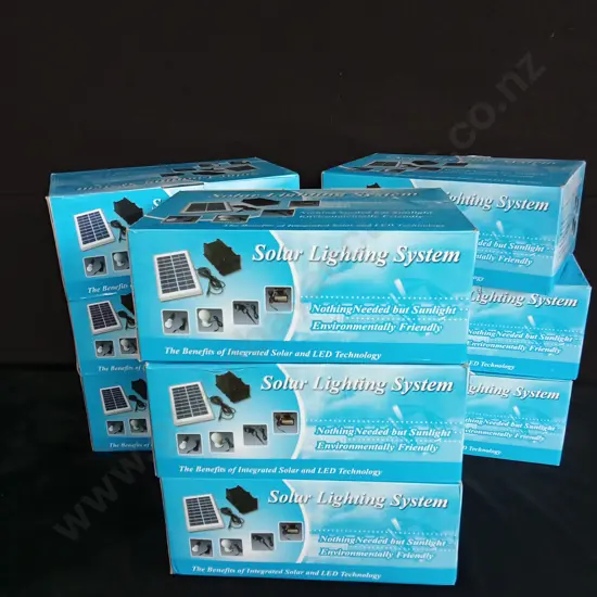 SOLAR LIGHTING SYSTEM X 9 MISSING BATTERIES